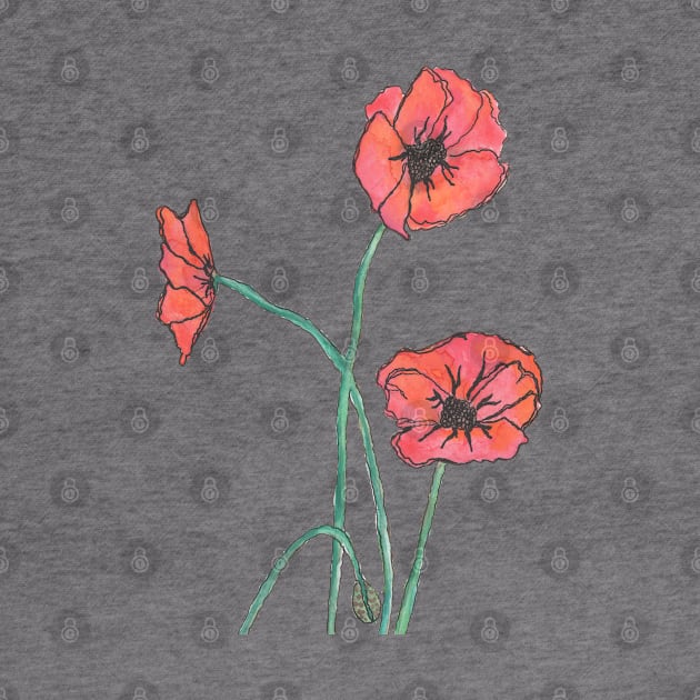 Red Poppies by Wild Tangents